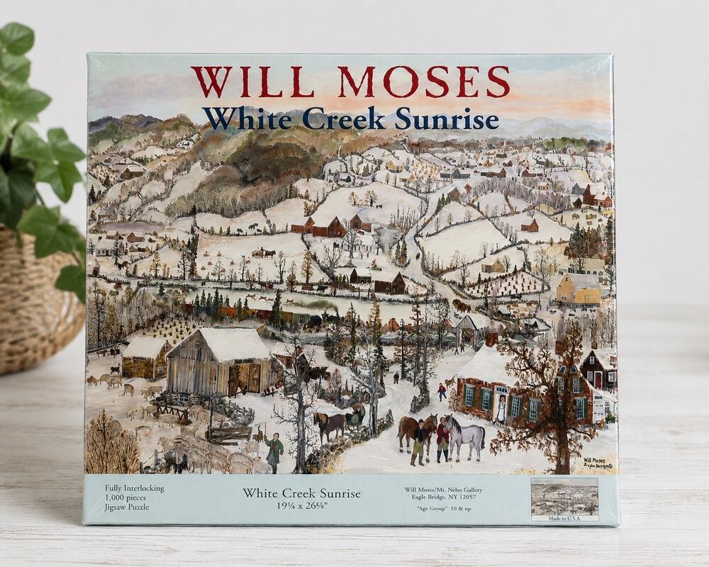 Will Moses White Creek Sunrise 1000 Piece Puzzle Folk Art Sealed Made in USA